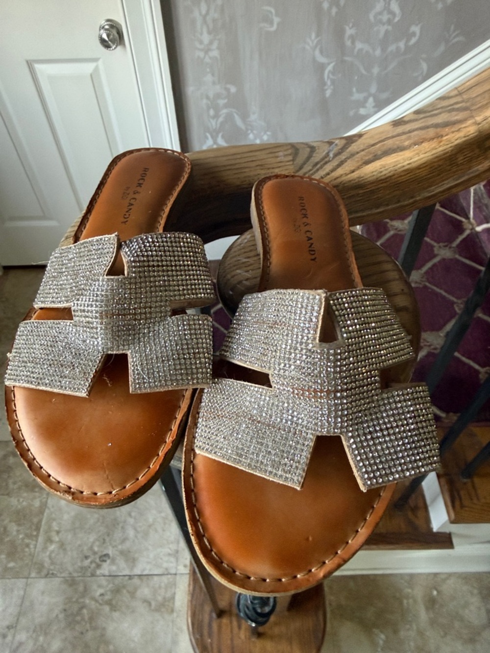ROCK & CANDY by ZIGI ladies rhinestone sandals, excellent condition, size 8 - Picture 13 of 13